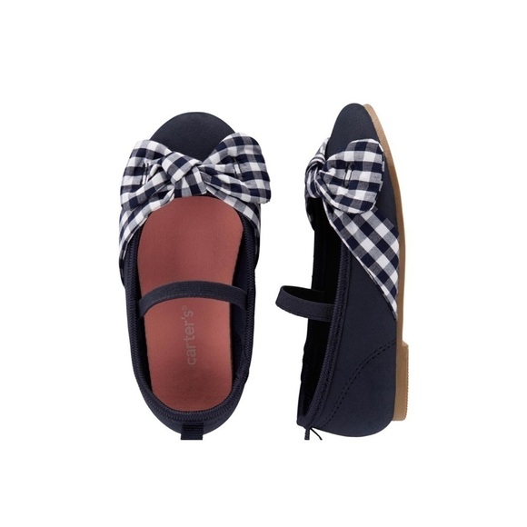 🆕 Carter’s gingham navy Mary Jane bal… - Picture 2 of 12